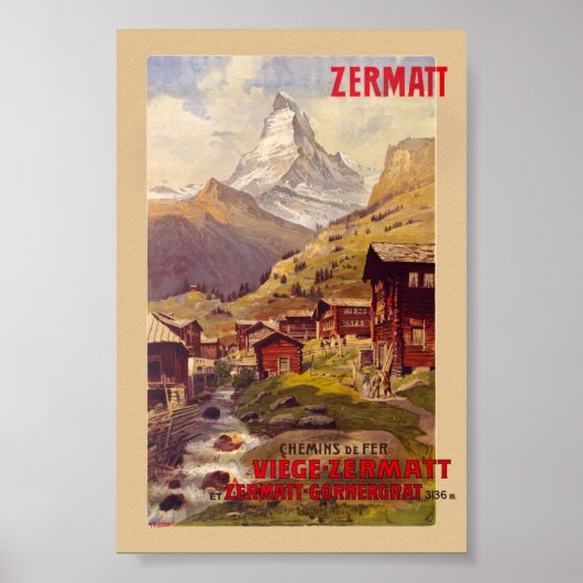 Zermatt Switzerland Vintage Poster 1900 (Vorne)