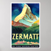 Zermatt Switzerland Vintage Reise Poster (Vorne)