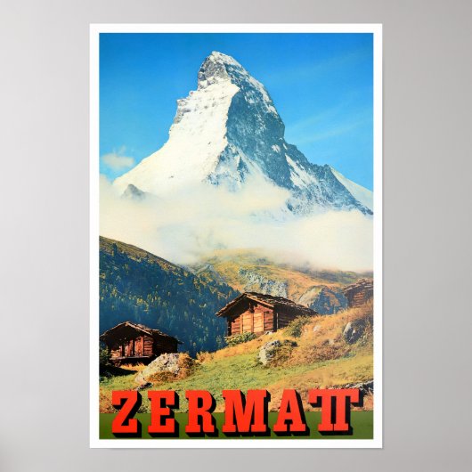 Zermatt Switzerland Vintage Reise Poster (Vorne)