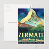 Zermatt Switzerland Vintage Reise Postkarte (Vorne/Hinten)