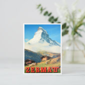 Zermatt Switzerland Vintage Reise Postkarte (Stehend Vorderseite)