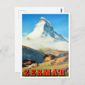 Zermatt Switzerland Vintage Reise Postkarte (Vorne/Hinten)