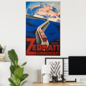 Zermatt Switzerland Vintage Travel Poster (Heimbüro)