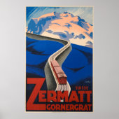 Zermatt Switzerland Vintage Travel Poster (Vorne)