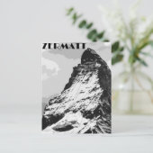 Zermatt Switzerland Vintage Travel Poster Postkarte (Stehend Vorderseite)