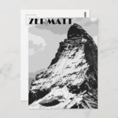 Zermatt Switzerland Vintage Travel Poster Postkarte (Vorne/Hinten)
