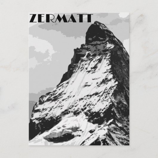 Zermatt Switzerland Vintage Travel Poster Postkarte (Vorderseite)