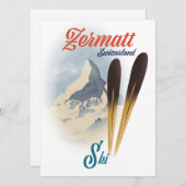 Zermatt Switzerland Vintages Skipposter (Vorne/Hinten)