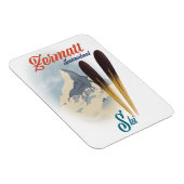 Zermatt Switzerland Vintages Skipposter Magnet (Rechte Seite)
