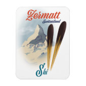 Zermatt Switzerland Vintages Skipposter Magnet (Vertikal)