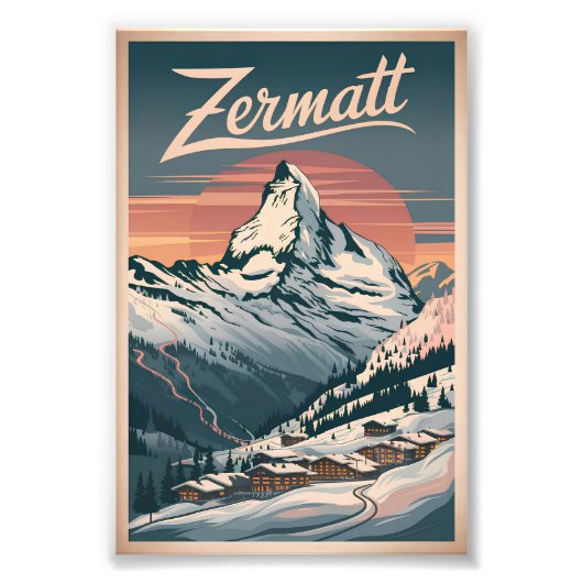 Zermatt Vintag Fotodruck (Vorne)