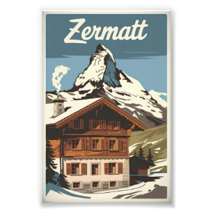 Zermatt Vintag Fotodruck