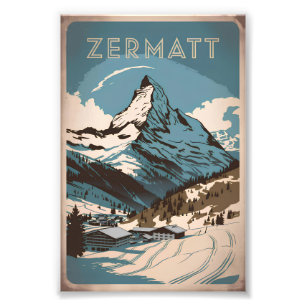 Zermatt Vintag Fotodruck