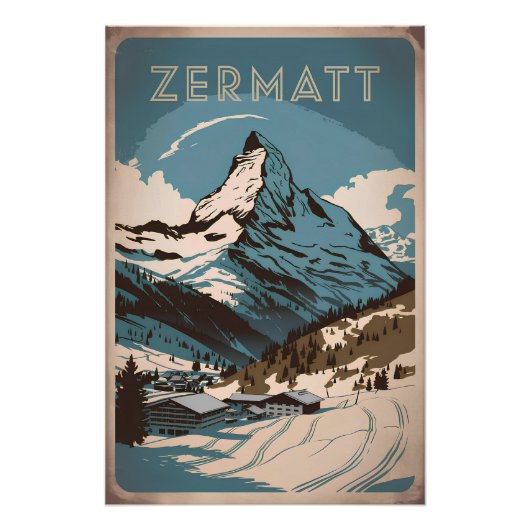 Zermatt Vintag Poster (Vorderseite)