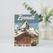 Zermatt Vintag Postkarte (Stehend Vorderseite)
