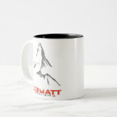 Zermatt, Wallis, Schweiz Zweifarbige Tasse (Vorderseite Links)