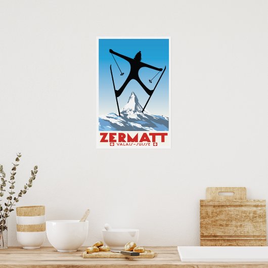 Zermatt, Wallis, Suisse, Ski Poster (Küche)