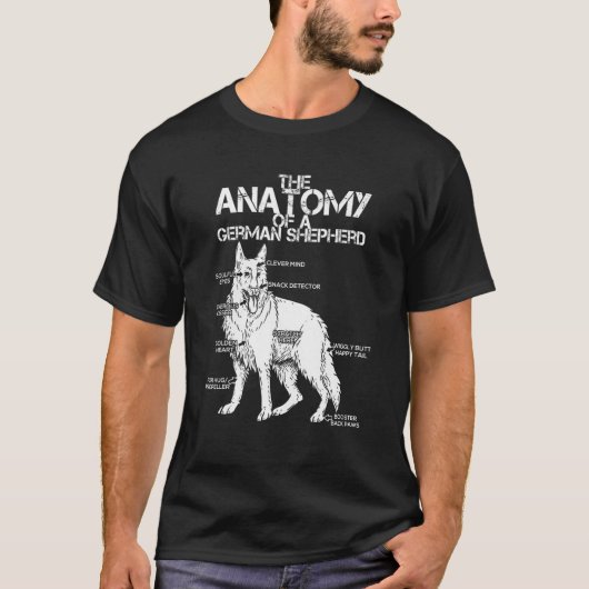Zero Bark 30 Anatomie des deutschen Hirten für mic T-Shirt (Vorderseite)