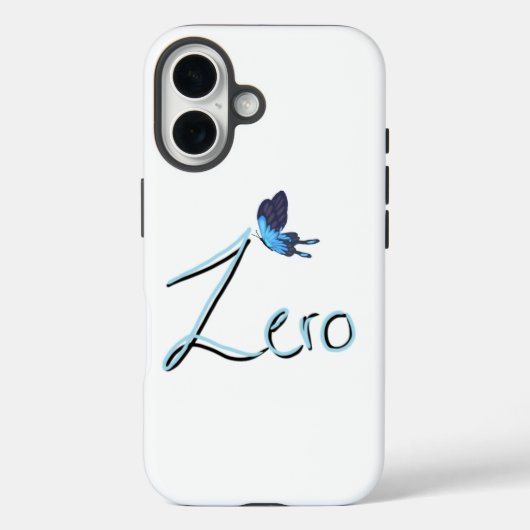 ZERO Blau Schmetterling Schwarz & Blau Gradient iP Case-Mate iPhone Hülle (Rückseite)