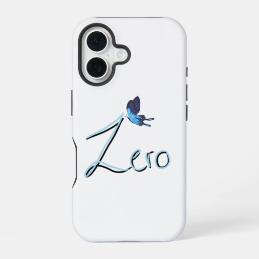 ZERO Blau Schmetterling Schwarz & Blau Gradient iP iPhone 16 Hülle (Rückseite)