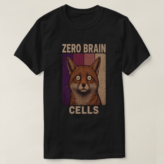 Zero Brain Cells Fuchs Meme – Lustiges Süßes Tier T-Shirt (Design vorne)