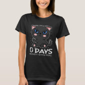 Zero Days Without Hating People Grumpy Kitten Cat T-Shirt (Vorderseite)