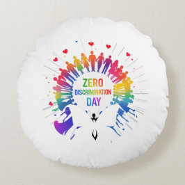 Zero Discrimination Day  Rundes Kissen