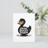 Zero Ducks gegeben - Funny Cool Duck Design Postkarte (Stehend Vorderseite)
