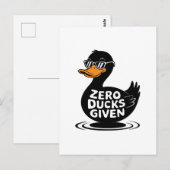 Zero Ducks gegeben - Funny Cool Duck Design Postkarte (Vorne/Hinten)