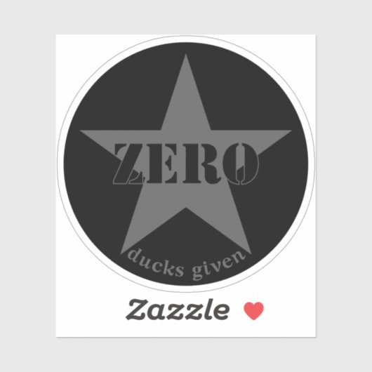 Zero Ducks gegeben Star (grau) Aufkleber (Blatt)