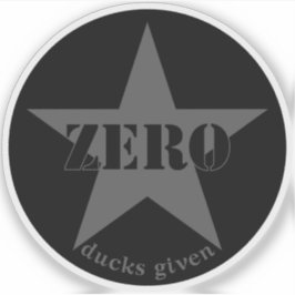 Zero Ducks gegeben Star (grau) Aufkleber