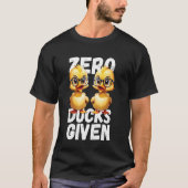 Zero Ducks mit lustigem Niedlich Duck Puck Design T-Shirt (Vorderseite)
