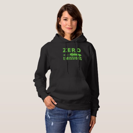 Zero Emissions 100 Of The Time EV Car Electric Car Hoodie (Vorne ganz)