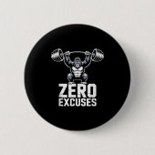 Zero Excuses Gorilla Gym Motivational Workout Button (Vorderseite)