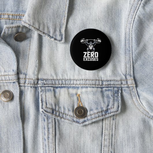Zero Excuses Gorilla Gym Motivational Workout Button (Beispiel)