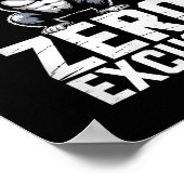 Zero Excuses Gorilla Gym Motivational Workout Poster (Ecke)