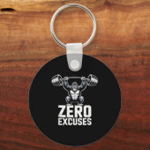Zero Excuses Gorilla Gym Motivational Workout  Schlüsselanhänger (Vorderseite)