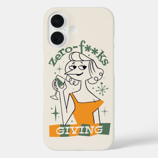 Zero F*cks Giving - Retro Sassy Wine Lady Case-Mate iPhone Hülle (Rückseite)