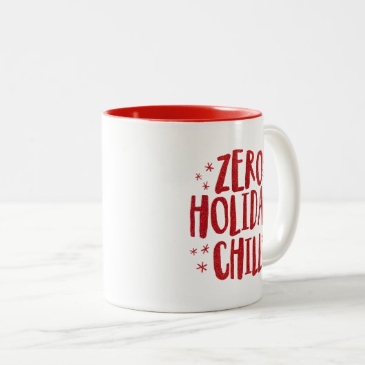 Zero Ferien Chillout lustigen roten Glitzer Weihna Zweifarbige Tasse (VorderseiteRechts)