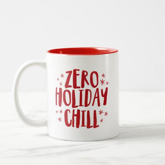 Zero Ferien Chillout lustigen roten Glitzer Weihna Zweifarbige Tasse (Links)