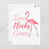 Zero Flocks gegeben Funny Flamingo Postkarte (Vorne/Hinten)