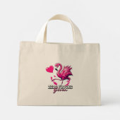 Zero Flocks Given Tote Bag – Bold Flamingo Attitud Mini Stoffbeutel (Rückseite)