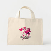 Zero Flocks Given Tote Bag – Bold Flamingo Attitud Mini Stoffbeutel (Vorne)