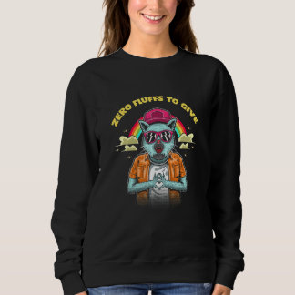 Zero Fluffs To Give Cat  Cat Mom Kitten Cat Dad  1 Sweatshirt