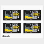 Zero Forks Given Funny Forklift Pun Rechteckiger Aufkleber (Blatt)