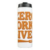 Zero Forks Given Funny Retro Travel Mug Thermosbecher (Vorderseite)