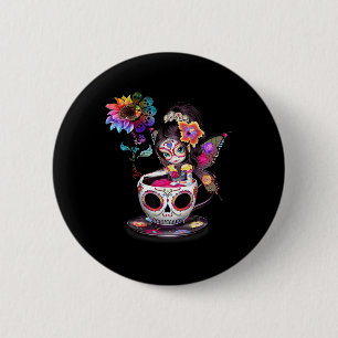 Zero Fors Given Zucker-Schädel-Regenbogen-Sonnenbl Button