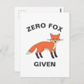 Zero Fox angesichts des lustigen Sarcasm Wildtiere Postkarte (Vorne/Hinten)