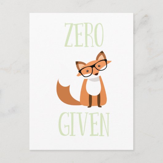 Zero Fox bei Funny Animal Fox Postkarte (Vorderseite)