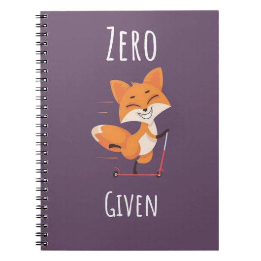 Zero Fox Given Funny Fox Pun Gifts Humor Saying Notizblock (Vorderseite)
